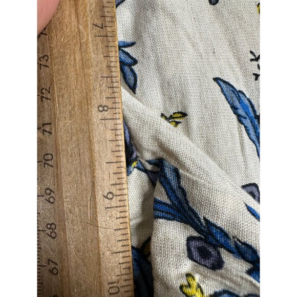 Ann Taylor LOFT Linen Blend Floral Print Shorts size 2 Cream/Blue - Picture 6 of 7